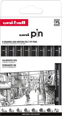 Obrázok produktu pre uni-ball PIN/8 PF ASP011 uni-ball fineliner PIN ASP011, sada 8 ks