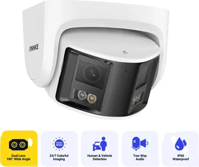 Obrázok produktu pre Vonkajšia videokamera, 6MP dvojitý objektív, 180° široký uhol, obojsmerný zvuk, 6MP kamera I51DX