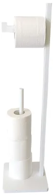 Zdjęcie produktu dla Uchwyt stojak na papier toaletowy Kinghoff bambusowy biały