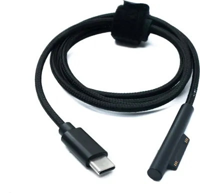 Produktbild von SYSTEM-S USB 3.1 Kabel 100 cm Ladekabel für Microsoft Surface geflochten in Schwarz