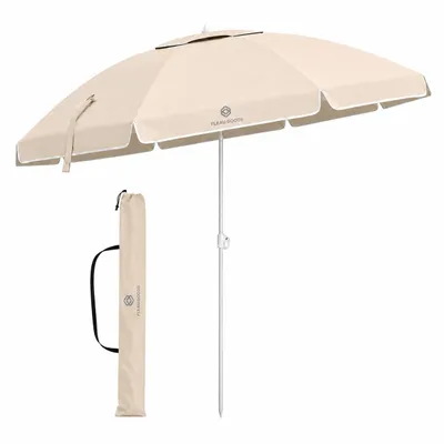 Image de Fleau Goods Parasol de plage - Parasol plage/jardin  réglable - protection UV - Parapluie pliant - Parasol de jardin - avec sac de transport