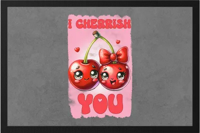 Produktbild von I Cherrish You Lustiger Fußmatte Geschenk für Kirschen Liebhaber Valentinstag