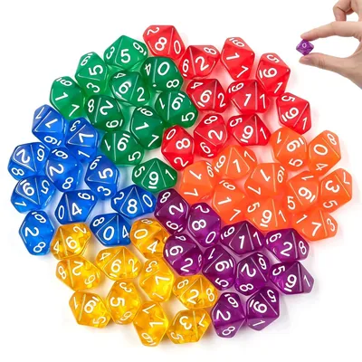 Immagine prodotto di Set di 60 dadi poliedrici colorati per giochi