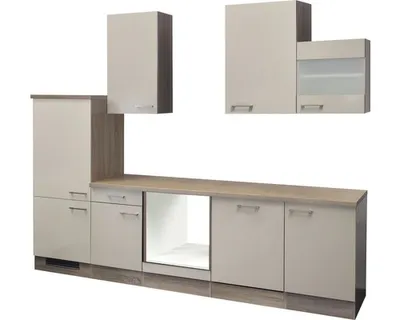 Obrázek produktu pro Kuchyňský blok Flex Well Nepal 280 cm barva čela kašmírová lesklá barva korpusu sonoma dub