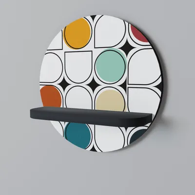 Produktbild von SPACEREBELS Wandregal Holz - dekoratives Hängeregal - Schweberegal für Wohnzimmer - Regalbrett Kinderzimmer Schlafzimmer - Rundes Regal für Wände - 34 x 34 Schwarzes Finish