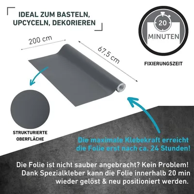 Produktbild von Klebefolie Unimatt anthrazit - 45x200cm
