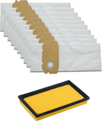 Produktbild von Trade-Shop SET: Mikrovlies Staubsaugerbeutel (10x) + HEPA-Filter kompatibel mit Festool CT/CTL/MINI/MIDI ersetzt 498410 498411 456772 456790 456077
