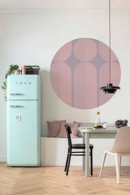 Immagine prodotto di Carta da parati Komar in tessuto non tessuto rotonda e autoadesiva "Bauhaus Fusion" - Dimensioni: 125 x 125 cm (larghezza x altezza) - 1 pezzo