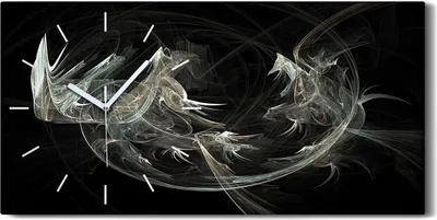 Produktbild von Leinwand Wanduhr Wandkunst Uhr Quarz 60x30 digitales fraktales Kunst - weiße Hände