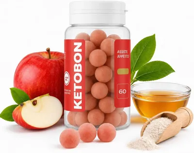 Immagine prodotto di KetoBon – Integratore Alimentare con Aminoacidi e Aceto di Mele – 60 Caramelle Gommose Gusto Frutti Rossi