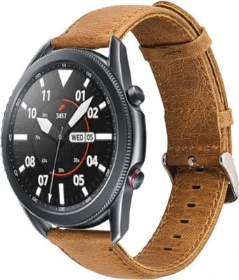 Produktbild von Strap-it Samsung Galaxy Watch 3 45mm Lederarmband (Braun)