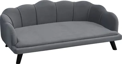 Produktbild von PawHut sofa dla psa kanapa dla psa, pokrowiec do prania, sofa dla zwierząt z oparciem i drewnianymi nogami, sofa dla kota, dla średnich psów poniżej 25 kg, ciemnoszara