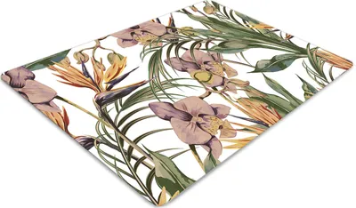 Produktbild von Stuhlunterlage Bürostuhlunterlage 120 cm x 90 cm Bodenmatte Bürostuhlunterlage - Botanische Blätter