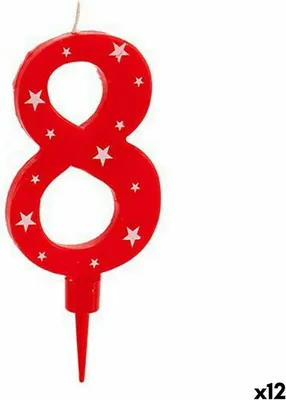 Immagine prodotto di Candela compleanno numero 8 (12 pezzi)