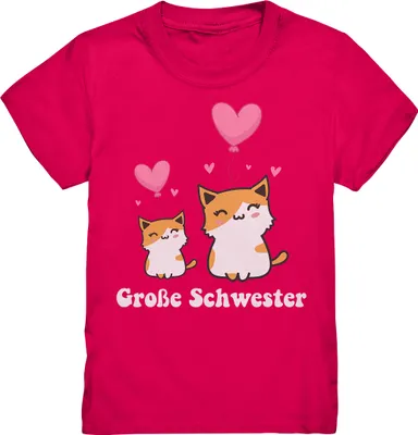 Produktbild von Große Schwester T-Shirt Katze Große Schwester Geschenk – Sorbet / 134/146 (9-11)