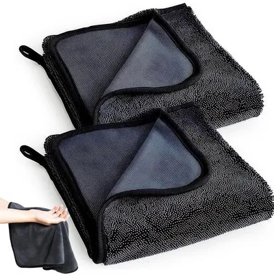 Zdjęcie produktu dla Uniqoos® Ręczniki z mikrofibry, 40 x 40 cm, zestaw 2 sztuk – wyjątkowo miękkie i przyjazne dla skóry, bardzo chłonne, odporne na rozdarcia, nadające się do prania – idealne do łazienki, prysznica i samochodu