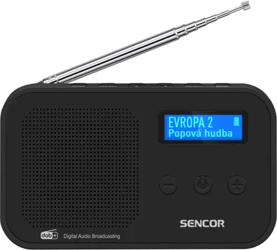 Obrázek produktu pro SENCOR SRD 7200 B Digitální rádio, celkový výkon 1W, automatické ladění, DAB+, FM PLL, RDS, 40 předvoleb, Dot-Matrix LCD displej s podsvícením