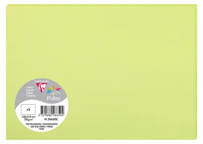 Produktbild von Clairefontaine 5 Karten Pollen 148x210 knospengrün