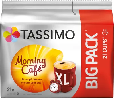 Produktbild von TASSIMO Kapseln T-Discs Morning Café XL Big Packs intensiv 3x 21 Kaffeekapseln