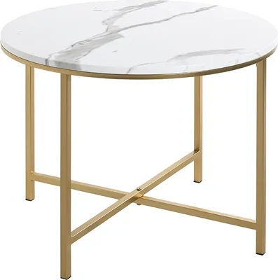 Produktbild von Beistelltisch >52237< in gold, marmoroptik, MDF, Metall - 45x60cm (HxD)