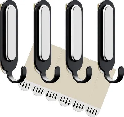 Produktbild von Metallene Bad- und Handtuchhaken, selbstklebend, abnehmbar