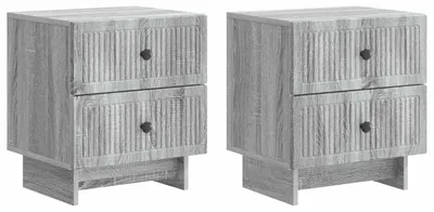 Zdjęcie produktu dla Szafka Nocna z szufladą 2 pcs Szary Sonoma 43 x 34,5 x 47,5 cm
