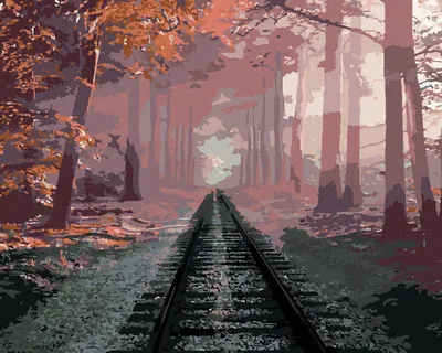 Produktbild von Zuty – Diamantmalerei – WALDBAHN, 40x50 cm, ohne Rahmen und ohne gespannte Leinwand