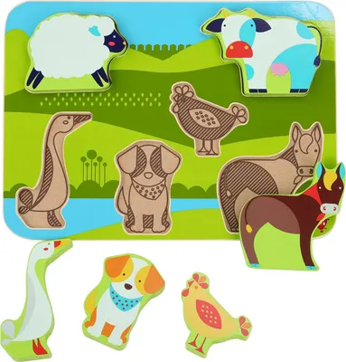 Produktbild von Tiere auf dem Bauernhof - Holzpuzzle 7 Teile