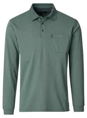 Produktbild von CASAMODA Herren Poloshirt Langarm Regular Piqué Grün M