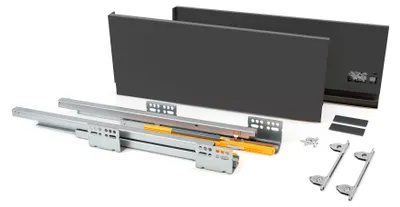 Imagen del producto de Cajón exterior Concept, capacidad 30 kg, altura 185 mm, profundidad 400 mm, color gris antracita, acero, marca Emuca