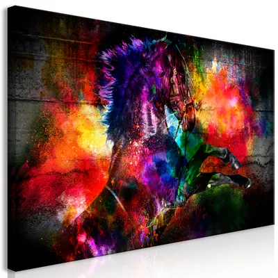 Produktbild von Wandbild Mega XXXL Tier 250x125 cm Einteiliger XXL-Format Kunstdruck zur Selbstmontage Leinwandbilder moderne Bilder DIY Wanddekoration Wohnung Deko Pferd Abstrakt Farbflecken g-C-0332-ak-e