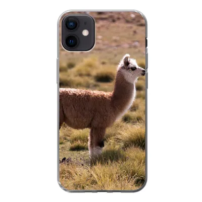 Produktbild von MuchoWow® Handyhülle Schutzhülle Hülle für iPhone 12 mini Alpaka - Braun - Natur Silikon Softcase Handy Hülle - Bild