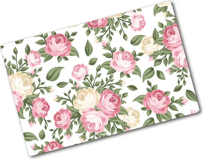 Produktbild von Tulup Glas Herdabdeckplatte - 80x52 cm - Glaskeramikkochfeld-Abdeckung Spritzschutz Glasabdeckplatte - Einteilig - Blumen & Pflanzen - Rosen - Rosa