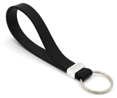 Produktbild von Schlüsselanhänger Schlüsselband Keytag - Silikon - Schwarz - Für Schlüssel und Taschen