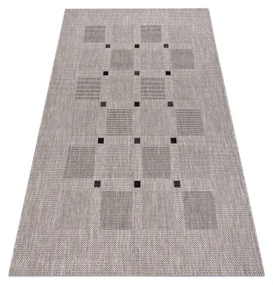 Produktbild von TEPPICH SIZAL FLOORLUX 20079 Quadrate silber / schwarz  beige 240x330 cm