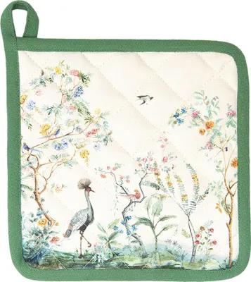 Produktbild von Clayre & Eef Topflappen 20x20 cm Beige Baumwolle Tropisches Motiv