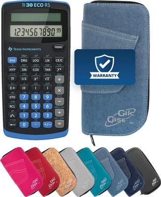 Produktbild von TI-30 ECO RS Taschenrechner mit Schutztasche im Jeans-Design hellblau