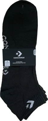 Produktbild von Converse 3 Paar Quartersocken – Fußgewölbeunterstützung - (Schwarz, 43–46)