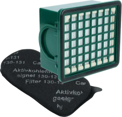 Produktbild von vhbw 1x HEPA-Filter, 1x Aktivkohlefilter kompatibel mit Vorwerk Kobold 131, 130, 131sc Staubsauger