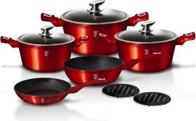 Obrázek produktu pro Berlinger Haus sada žulových hrnců Red Metallic Line 10 prvků 8750