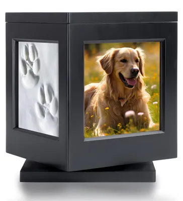 Produktbild von Urne für Haustiere mit Fotoliste - Gedenkurne für Hunde und Katzen