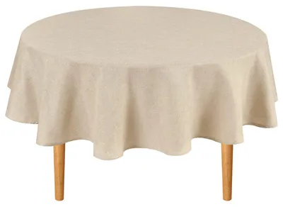 Runde Tischdecke 152,5 cm, beige, knitterfrei, fleckenabweisend