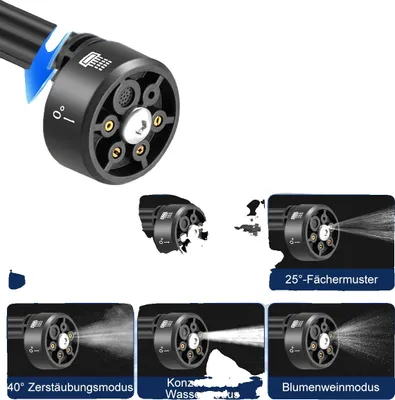 Immagine prodotto di Idropulitrice a batteria, 45 bar di pressione, ugello 6 in 1, nero