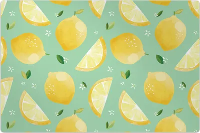 Produktbild von Küchenmatte 140x210 cm Vinylmatte Bodenmatte Dekoration - Tropisch Früchte Zitrone