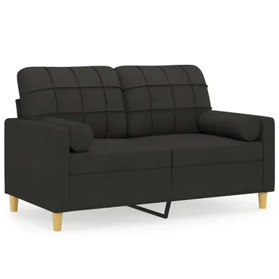 Obrázek produktu pro 2místná pohovka s polštáři černá 120 cm textil