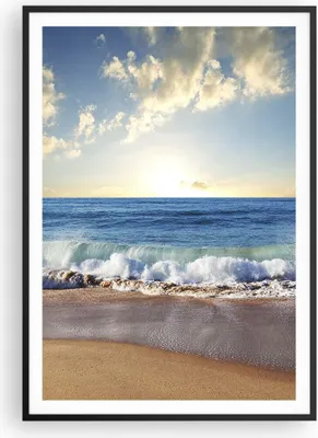 Produktbild von Gerahmtes Poster - Schwarzer Rahmen - Meer Ufer Wasser - 70x100 cm - Wand Bild - Wanddeko - Wandbilder - Kunstposter - Wandposter - Bilderrahmen - Bilder - Kunstdruck - Wandbild - P2BPA70x100-3551