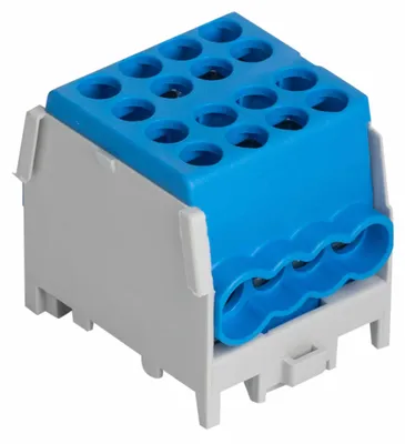 Hauptleitungs-Abzweigklemme 1-polig blau 8 Klemmstellen 25 mm²