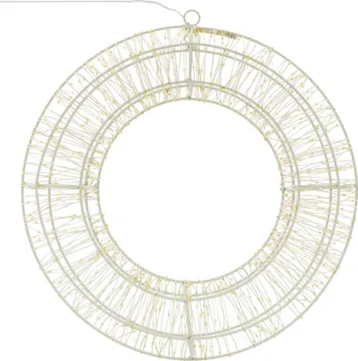Produktbild von ECD Germany LED Metall Kranz Ø 38cm 960 LEDs Warmweiß Hängekranz mit Timer IP44 Wasserabweisend Innen/Außen Strombetrieben Weihnachtskranz Türkranz