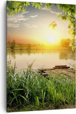 Produktbild von Bild auf Leinwand - Leinwandbild - Einteilig - Brücke See - 70x100cm - Wand Bild - Wanddeko - Wandbilder - Leinwanddruck - Kunstdruck - Wanddekoration - Leinwand bilder - Wandbild - PA70x100-3914