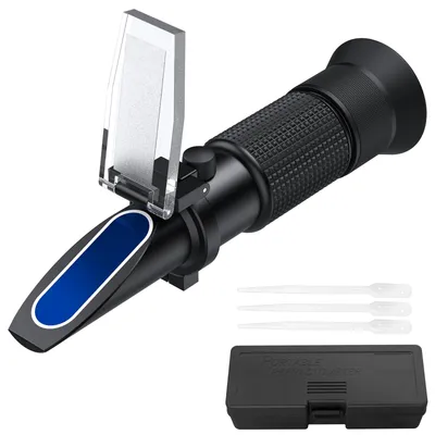 Brix-Refraktometer ATC 0-80% tragbar mit Pipette 3 St.